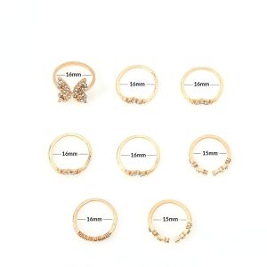 Butterfly Rings 8 Piece Set