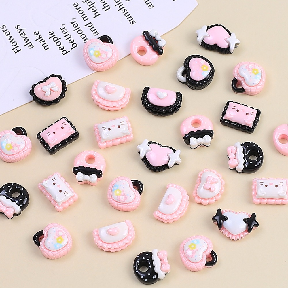 12 PCS Charms Kitty Resin Charms