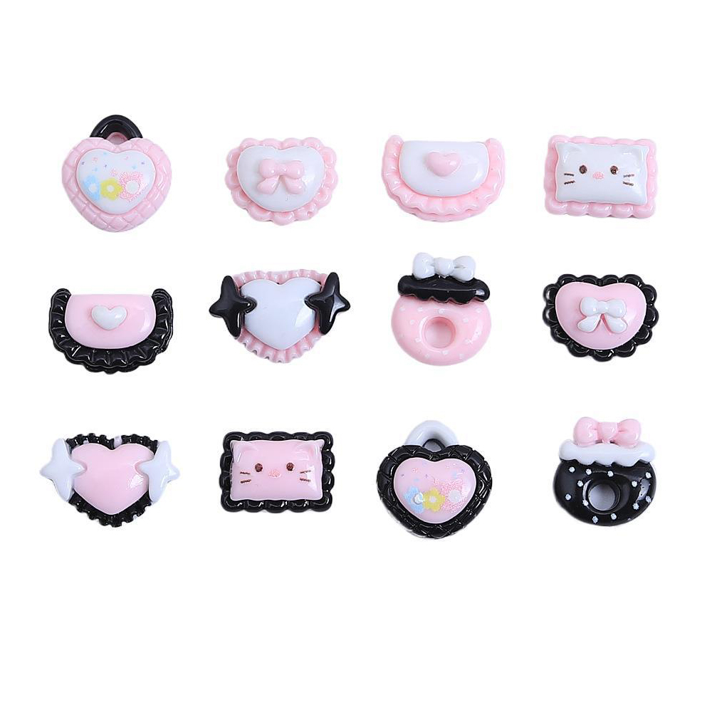 12 PCS Charms Kitty Resin Charms